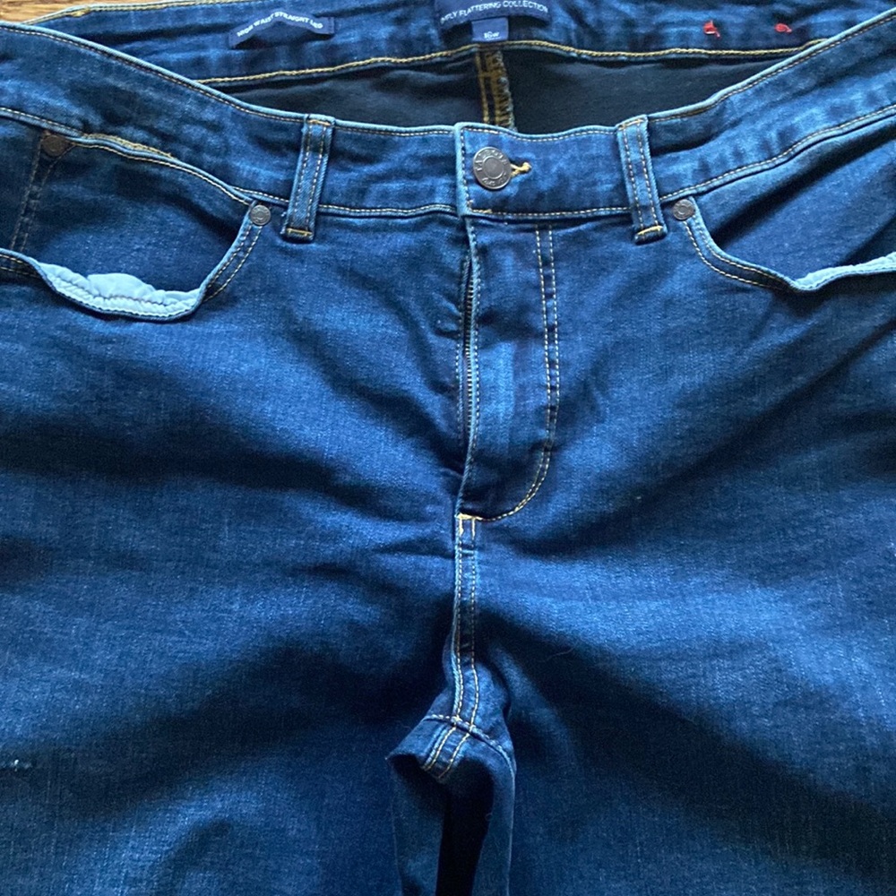 Talbots high waist straight leg dark wash jeans stretch size 16w nice preloved - Picture 3 of 11